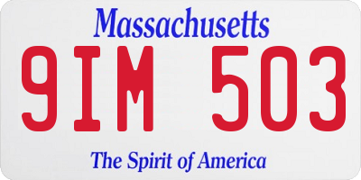 MA license plate 9IM503