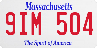 MA license plate 9IM504