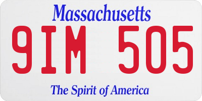 MA license plate 9IM505
