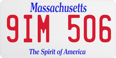 MA license plate 9IM506