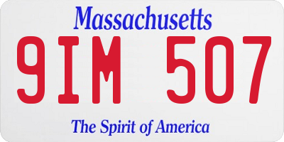 MA license plate 9IM507