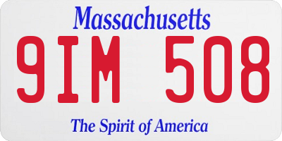 MA license plate 9IM508