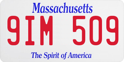 MA license plate 9IM509