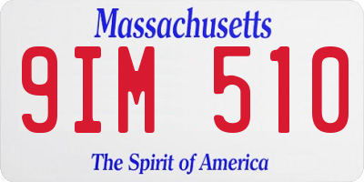 MA license plate 9IM510
