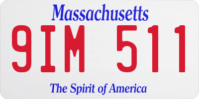 MA license plate 9IM511