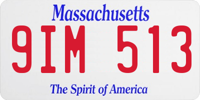 MA license plate 9IM513