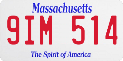 MA license plate 9IM514