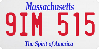 MA license plate 9IM515