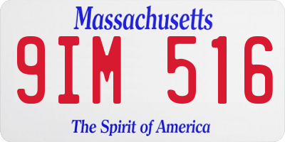 MA license plate 9IM516