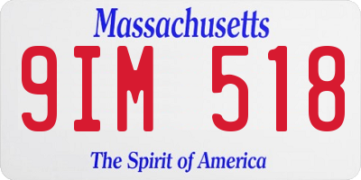 MA license plate 9IM518