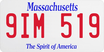 MA license plate 9IM519