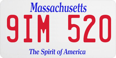 MA license plate 9IM520