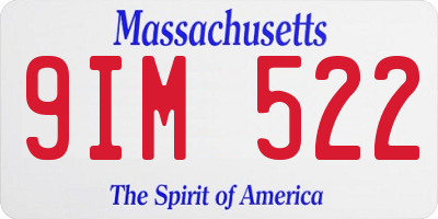 MA license plate 9IM522