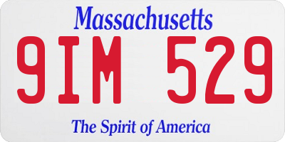 MA license plate 9IM529