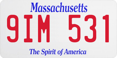 MA license plate 9IM531