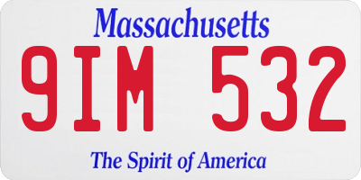MA license plate 9IM532