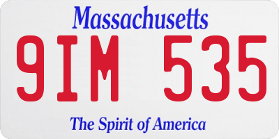 MA license plate 9IM535