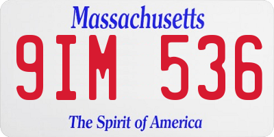 MA license plate 9IM536