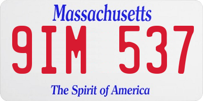 MA license plate 9IM537