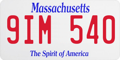 MA license plate 9IM540