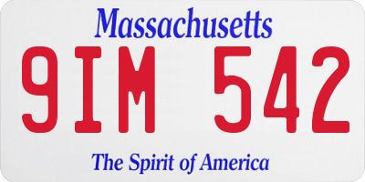 MA license plate 9IM542