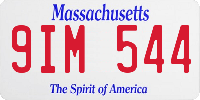 MA license plate 9IM544