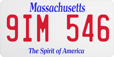 MA license plate 9IM546