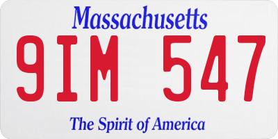 MA license plate 9IM547