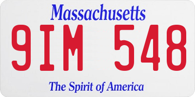 MA license plate 9IM548