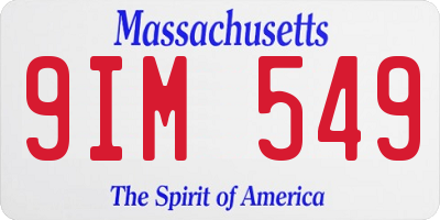 MA license plate 9IM549