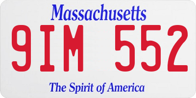 MA license plate 9IM552