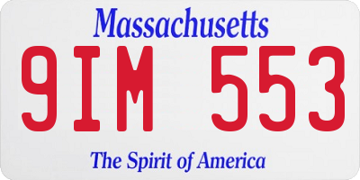 MA license plate 9IM553