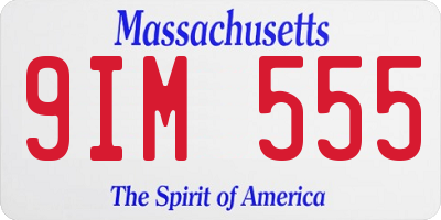 MA license plate 9IM555
