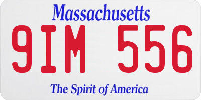 MA license plate 9IM556
