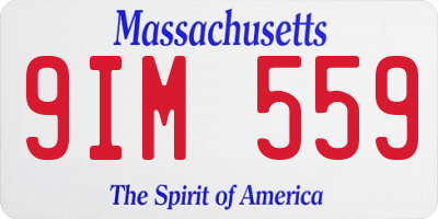 MA license plate 9IM559