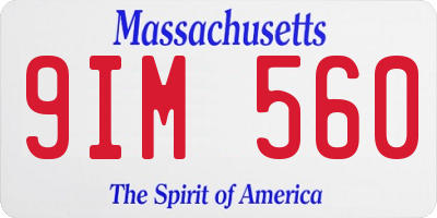 MA license plate 9IM560