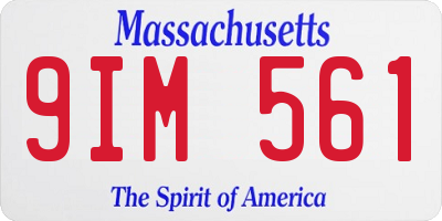 MA license plate 9IM561