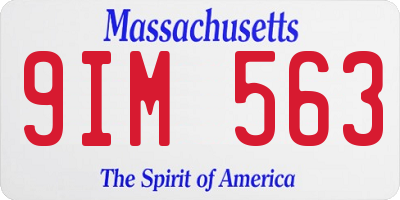 MA license plate 9IM563