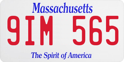 MA license plate 9IM565