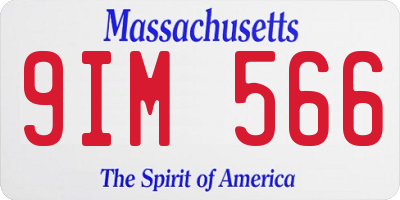 MA license plate 9IM566
