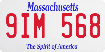 MA license plate 9IM568