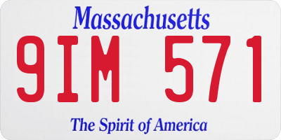 MA license plate 9IM571