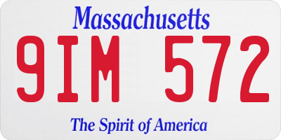MA license plate 9IM572