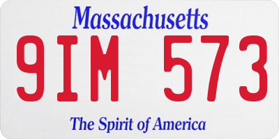 MA license plate 9IM573