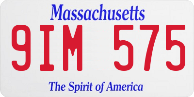 MA license plate 9IM575