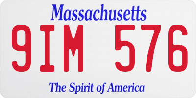 MA license plate 9IM576