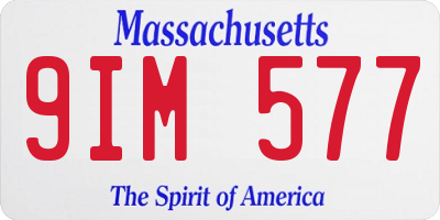 MA license plate 9IM577