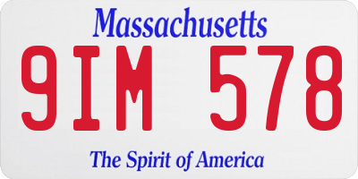 MA license plate 9IM578
