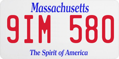 MA license plate 9IM580