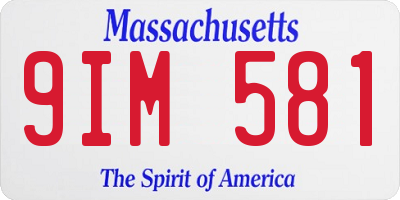 MA license plate 9IM581